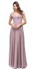 Cold Shoulder Beaded Waist Long Bridesmaid Prom Dress in Mocha